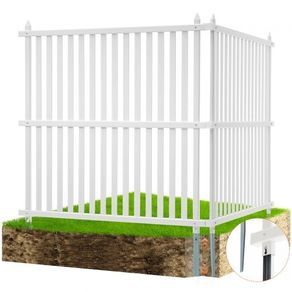 Vinyl Privacy Fence Panels, Air Conditioner Fence, Outdoor Privacy Screens for Trash Can, Pool Equipment Enclosure, Privacy Screen Kit Strip Panels 2 Panels