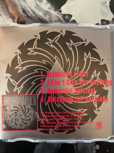 Soundgarden - The Videos & CD's: Badmotorfinger (Rusty Cage / Outshined / Jesus Christ Pose)