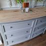 (QUICK SALE & DELIVERY IN DUBLIN) Mahagony rustic sideboard. 6 drawers. Beautiful solid structure, finished with durable silver handles. Image 2