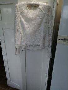 Whistles Lace Top Long Sleeve Size M