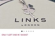 Vintage Links of London Lucky 4 Leaf Clover Charm