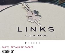 Vintage Links of London Lucky 4 Leaf Clover Charm