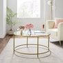 Living Room Coffee Table Living Room Glass AER Frame Round Coffee Table Gold Image 2