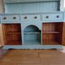 Large 5ft Sage Green Vintage solid Pine Dresser. Image 6