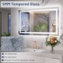 Bathroom Mirror With LED Lights, 70x100cm Wall Mounted Vanity Mirror, 3 Colours Dimmable, Illuminated Backlit Demister Pad, HD Tempered Glass IP44, Vertical or Horizontal Image 6
