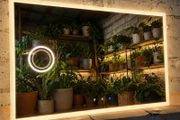 LED Bathroom Mirror Bluetooth Speakers Wi-Fi Weather Station Makeup Cosmetic Dual LED Adjustable Brightness 130x80cm
