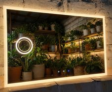 LED Bathroom Mirror Bluetooth Speakers Wi-Fi Weather Station Makeup Cosmetic Dual LED Adjustable Brightness 130x80cm