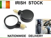 Round Stubby Motorcycle Bar End Mirrors - Black