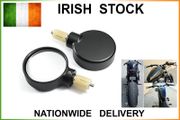 Round Stubby Motorcycle Bar End Mirrors - Black