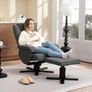 Rocking recliner with footstool, Gray Image 2