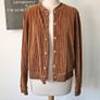 Sezane Iris cotton velvet bomber jacket camel M French designer Image 2
