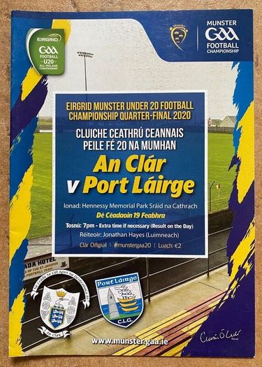 2020 Clare v Waterford - GAA U20 Munster Football Championship Quarter Final Programme