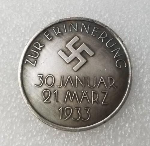 Ww2 Mark German Coin  Hitler Luftwaffe Swastika Nazi Warplane  Reichsmark