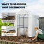 Tomato Greenhouse Film Greenhouse with Raised Bed Roll-up Door Window Sloped Roof 141 x 141 x 190 cm White Image 4