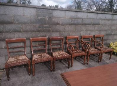 Dining room table with six chairs