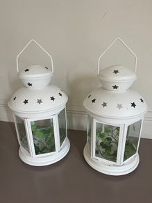 2 Large White Lanterns