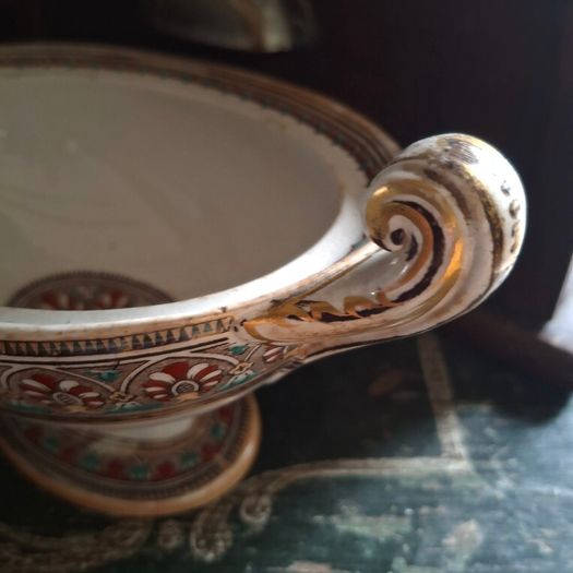Rare 1860s Victorian Ironstone Sauce Tureen & Lid