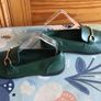 Zara Green Leather flat moccassin horsebit ladies shoes size 6 Eu 39 Image 4