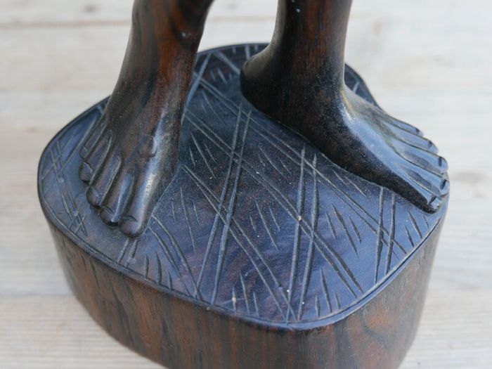Vintage Sculpture -  Woman Wooden Carving -  Fine Art - Hand Carved Hard Woman Wood Sculpture - height 24,5"