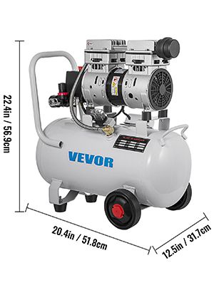 30L 750W Silent Air Compressor Portable Oil-free Air Compressor Pump Safe Solenoid Valve Workshop Repair Tire Inflation