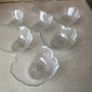 Vintage Set 7 Lotus Clear Glass Bowls Image 6