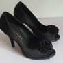 Andres Machado Black Satin Ladies Peeptoe Pumps Heels Shoes Size EU36 UK3 Wedding CAN POST Image 8