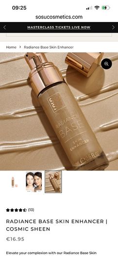 SOSU Cosmetics Radiance Base Skin Enhancer. Cosmic Sheen