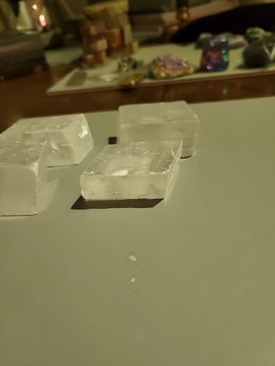 Optical calcite mineral specimens