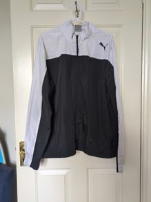 Male PUMA TRAIN Black & White Woven Training Jacket