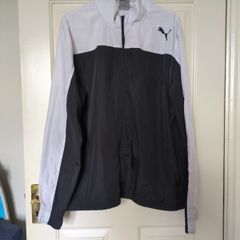 Male PUMA TRAIN Black & White Woven Training Jacket