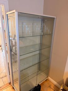 large glass display cabinet