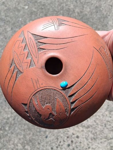 Dwayne Blackhorse Navajo Redware Seed Jar