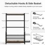 Home Gym Equipment Weight Rack, 3-Tier Storage Stand for Dumbbells & Kettlebells, Medicine Ball Holder, 272 kg Steel Organizer with Yoga Mat Basket, Hooks & Adjustable Feet, 60 by 40 cm Image 6