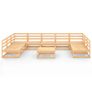 10 Piece Garden Lounge Set Solid Pinewood Image 4