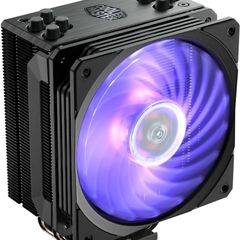 Hyper 212 RGB Black Edition CPU Air Cooler with LGA1700 Bracket - 4 Continuous Direct Contact Heat Pipes with Fins, SF120R RGB Fan, Optional Push-Pull Fan Configuration - Black RGB