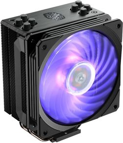 Hyper 212 RGB Black Edition CPU Air Cooler with LGA1700 Bracket - 4 Continuous Direct Contact Heat Pipes with Fins, SF120R RGB Fan, Optional Push-Pull Fan Configuration - Black RGB