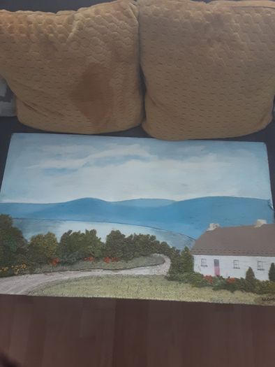 Landscape of Ireland in Paint and Irish Tweed .. Price Drop