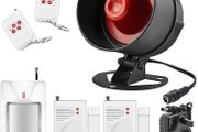 Wireless Security Burglar Door Alarm System Kit for Garage Shed House Hotel Shop Apartment, Weatherproof Siren Horn with Remote Control Door Contact Sensor,Motion Sensor,Loud Up to 115db