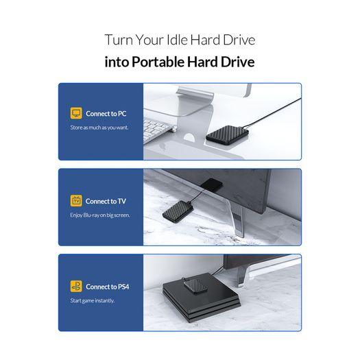 ORICO USB 3.0 (UASP) 5Gbps to SATA 2.5" HDD/SSD Enclosure with Auto Sleep Mode (Brand New/Warranty)