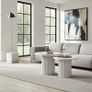 Modo Designer Ribbed Coffee Table Set Sculptural Base Image 2