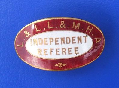 L & LL & MHA (Men's Hockey Association?) - Independent Referee's enamel badge (1930's or earlier)