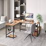 NEW SALE | Computer desk, L-shaped Corner Desk with 2-Layer Storage,Large PC Laptop Table with Monitor Stand and CPU Stand,Gaming Desk Writing Table for Office Home Image 4