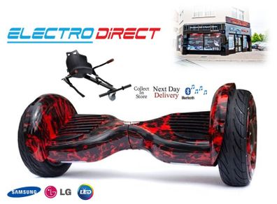10.5 inch Hoverboard Monster All Terrain Bluetooth + Kart - Red Black for Sale