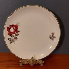 Vintage Arklow Pottery Cake Display Plate in the Popular Autumn Rose Pattern