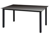 Garden Table Black 150x90x74 cm Aluminium and Glass