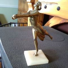 Art deco spelter figure 1920s/30s girl holding ball