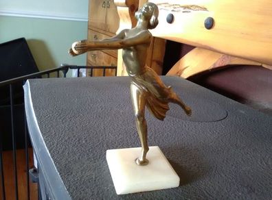 Art deco spelter figure 1920s/30s girl holding ball