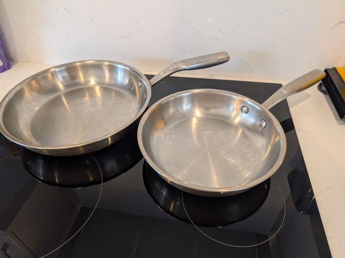Stainless steel frying pans