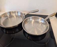 Stainless steel frying pans