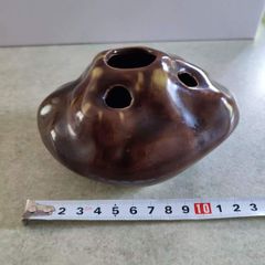 Achill Island Studio Pottery Glazed Browne Flower Bud Vase Irish Hand Made in Ireland